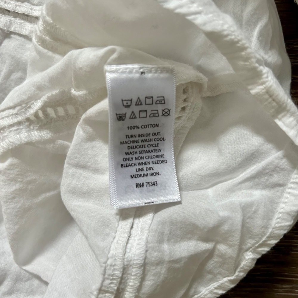 Shabby Chic Women’s Plus Eyelet 3/4 length sleeves White Sz 1X - Picture 4 of 5